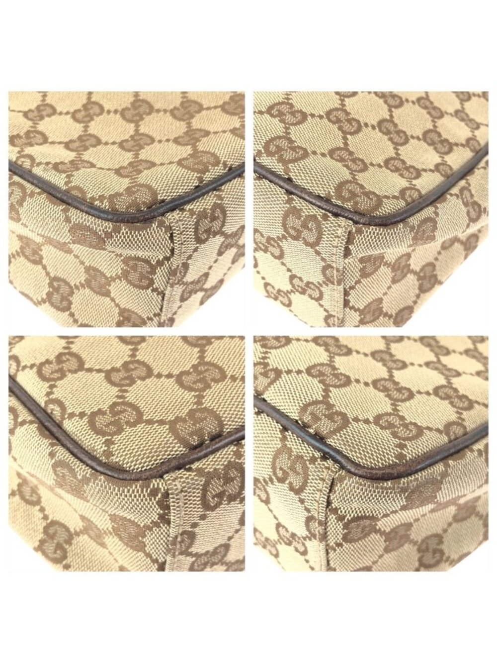 Gucci Beige Brown GG Canvas Leather Shoulder Bag - Picture 3 of 9